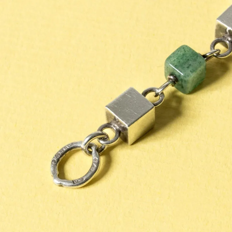 Best Pamono Silver and Aventurine Bracelet by Arvo Saarela, 1965