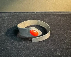 Pamono Silver and Carnelian Bracelet, 1970s> Bracelets