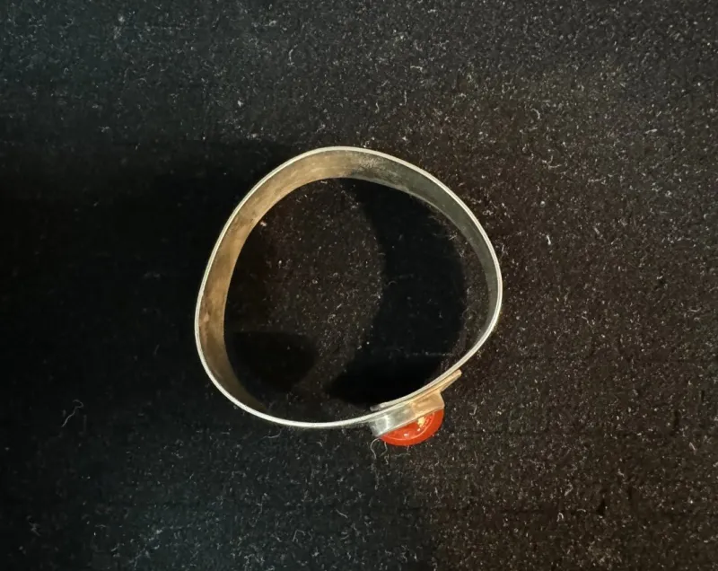 Pamono Silver and Carnelian Bracelet, 1970s> Bracelets