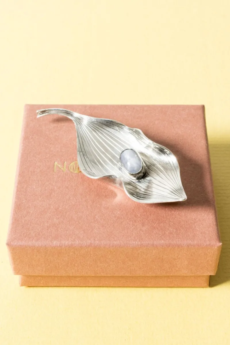 Pamono Silver and Chalcedony Brooch by Gertrud Engel, 1954> Brooches