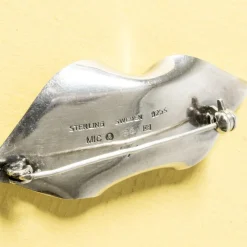 Pamono Silver and Chalcedony Brooch by Gertrud Engel, 1954><noscript><img width=