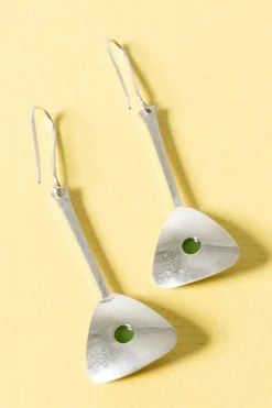 Sale Pamono Silver and Chrysoprase Earrings from Ceson, 1950s, Set of 2