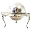 Clearance Pamono Silver and Glass Caviar Bowl with Applications, Knob Lid and Claw-Shaped Feet