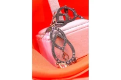 Pamono Silver and Gold Earrings with Four Pendants and Applied Zirconias, Set of 2> Earrings