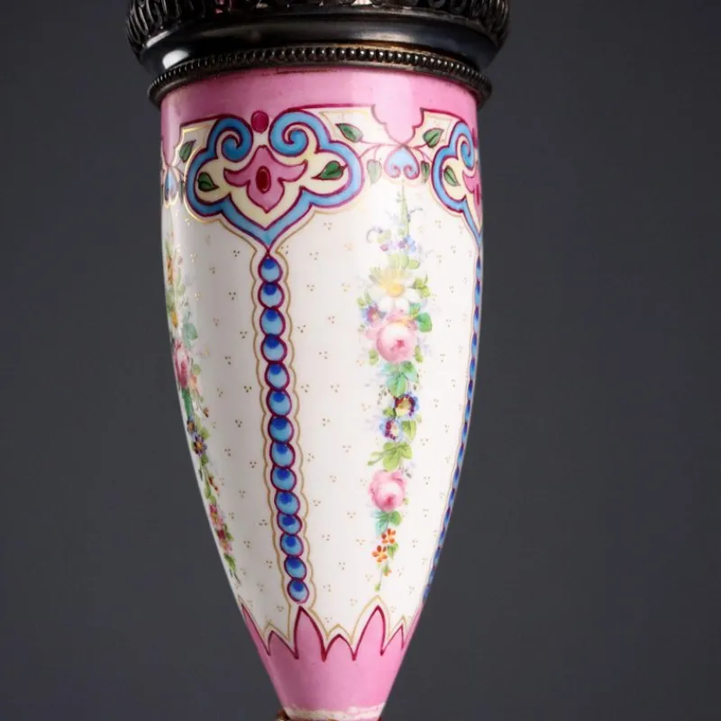 Pamono Silver and Porcelain Perfume Burners from Limoges, Set of 2> Vases