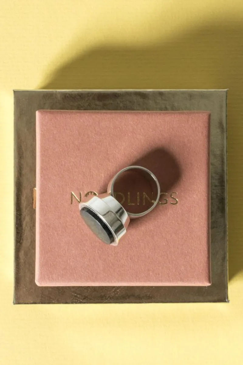 Pamono Silver and Spectrolite Ring by Elis Kauppi, 1960s