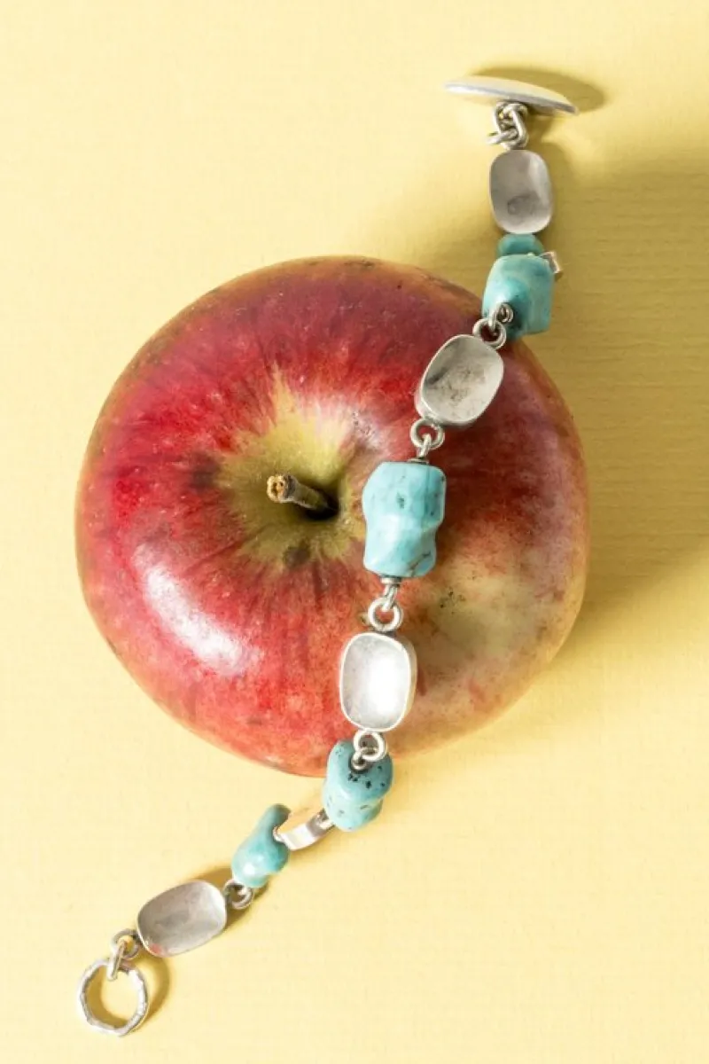Pamono Silver and Turquoise Bracelet by Arvo Saarela, 1966> Bracelets