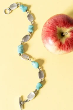 Pamono Silver and Turquoise Bracelet by Arvo Saarela, 1966><noscript><img width=