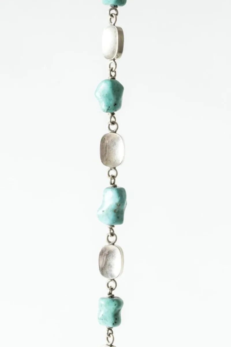 Pamono Silver and Turquoise Bracelet by Arvo Saarela, 1966> Bracelets