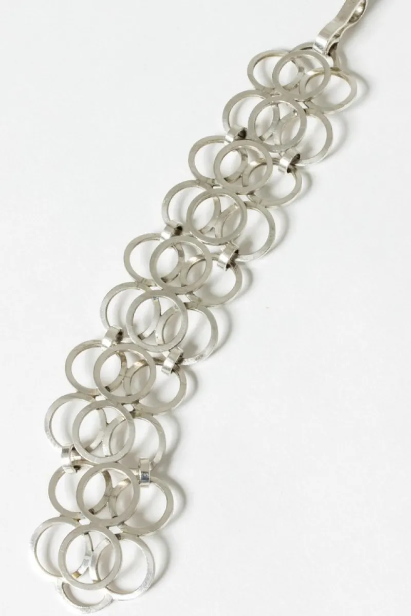 Sale Pamono Silver Bracelet by Cecilia Johansson, 1975