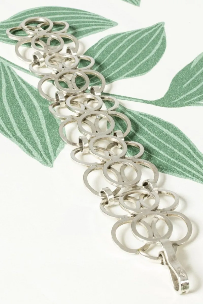 Sale Pamono Silver Bracelet by Cecilia Johansson, 1975