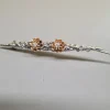 Pamono Silver Brochette with Gold Rosettes and Diamonds, 1900s> Brooches