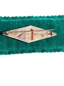 Sale Pamono Silver Brooch with Stones, 1940s