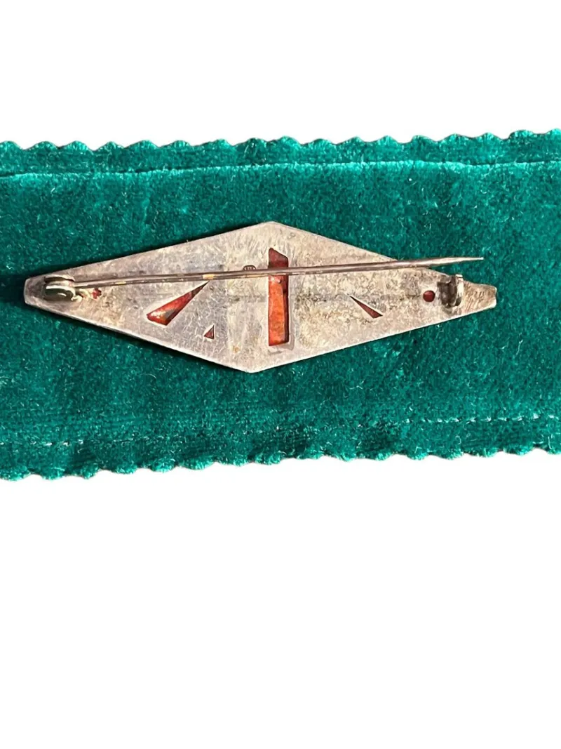Sale Pamono Silver Brooch with Stones, 1940s
