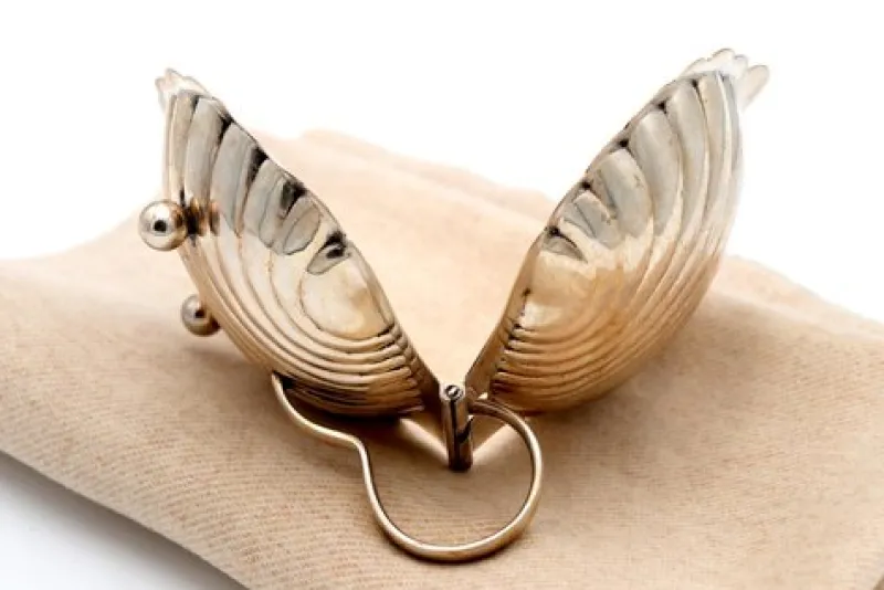New Pamono Silver Butter Dish in the Shape of a Hinged Shell