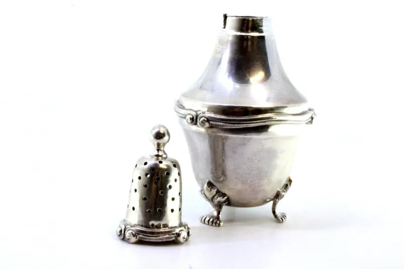 Pamono Silver Candlestick with Removable Lid Pommel> Candleholders