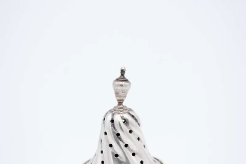 Pamono Silver Candlestick with Spiral Reliefs> Candleholders