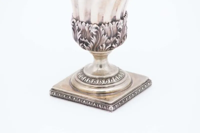 Pamono Silver Candlestick with Spiral Reliefs> Candleholders