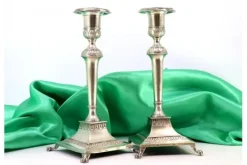 Clearance Pamono Silver Candlesticks with Reliefs, Set of 2