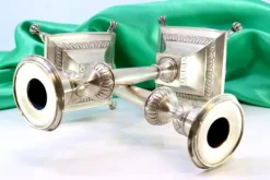 Clearance Pamono Silver Candlesticks with Reliefs, Set of 2