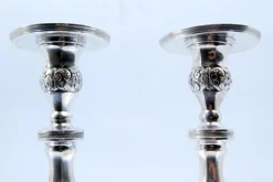 Pamono Silver Candlesticks with Turned Stems, Set of 2><noscript><img width=