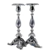 Pamono Silver Candlesticks with Turned Stems> Candleholders