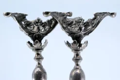 Pamono Silver Candlesticks with Turned Stems><noscript><img width=