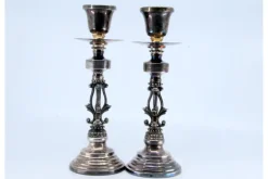 Discount Pamono Silver Candlesticks with Plain Sconces, Set of 2