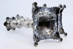 Pamono Silver Candlesticks with Stems Embossed with Palms, Set of 2><noscript><img width=