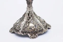 Discount Pamono Silver Candlesticks with Embossed Stems and Sconces, Set of 2