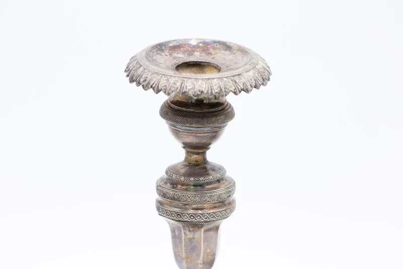 Clearance Pamono Silver Candlesticks with Turned Stems, Set of 2