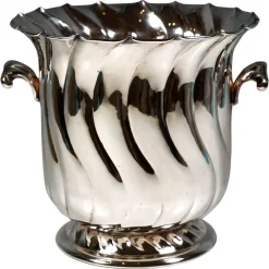 Pamono Silver Champagne Wine Cooler with Curved Folds, Firenze, Italy, Late 20th Century