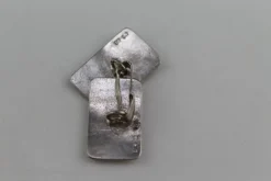 Pamono Silver Cufflinks Initialed H.E., 1960s, Set of 2><noscript><img width=
