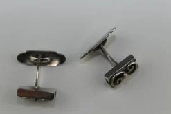 Pamono Silver Cufflinks Initialed H.J., 1960s, Set of 2