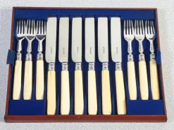 Pamono Silver Cutlery Service by Henry Wilkinson, 1872, Set of 24><noscript><img width=