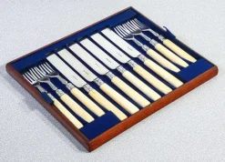 Pamono Silver Cutlery Service by Henry Wilkinson, 1872, Set of 24><noscript><img width=