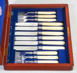 Pamono Silver Cutlery Service by Henry Wilkinson, 1872, Set of 24><noscript><img width=