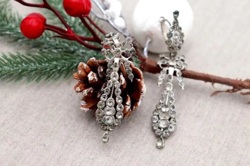 Pamono Silver Earrings with Quartz, Set of 2> Earrings