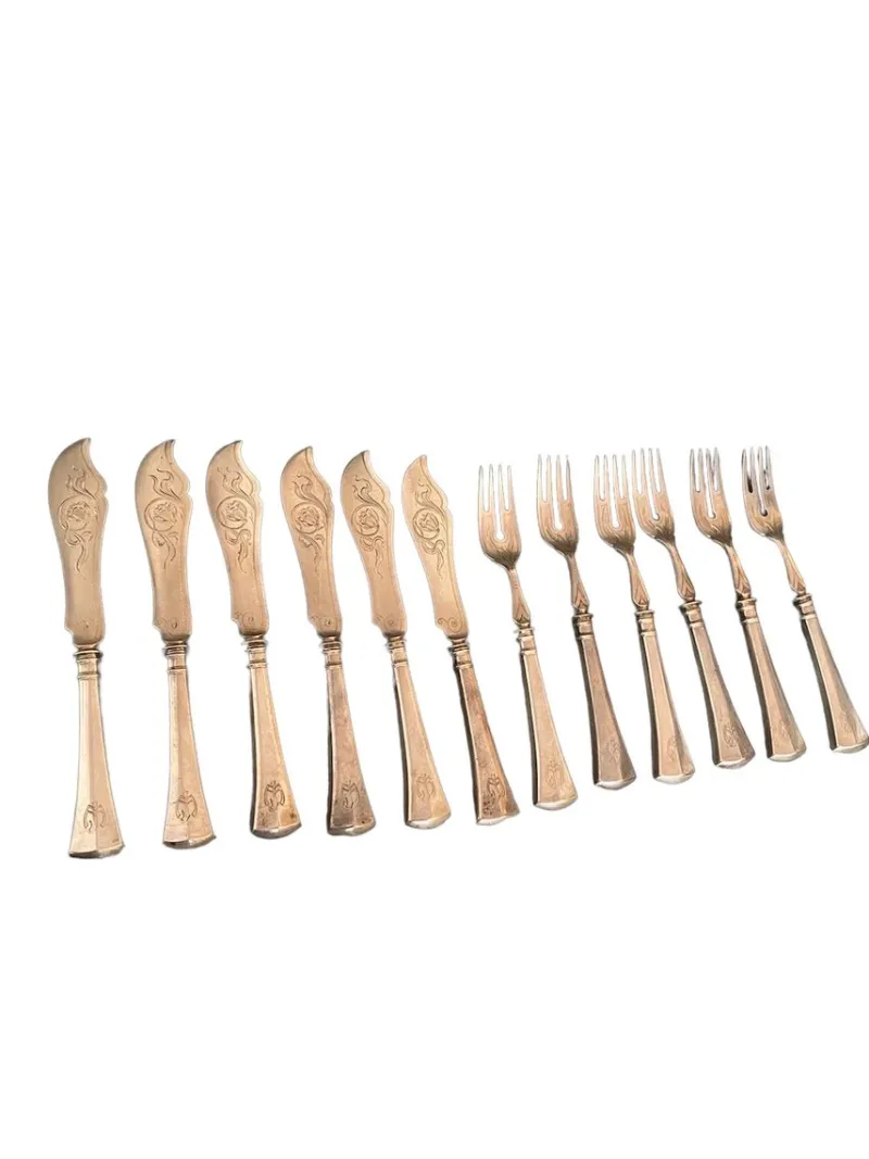 Discount Pamono Silver Fish Cutlery for 6 People from Seligmann, 1890s, Set of 12