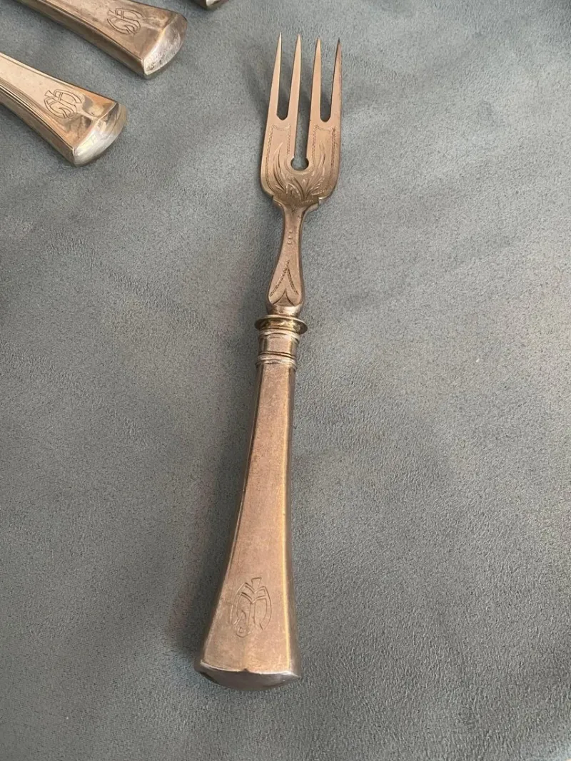 Discount Pamono Silver Fish Cutlery for 6 People from Seligmann, 1890s, Set of 12
