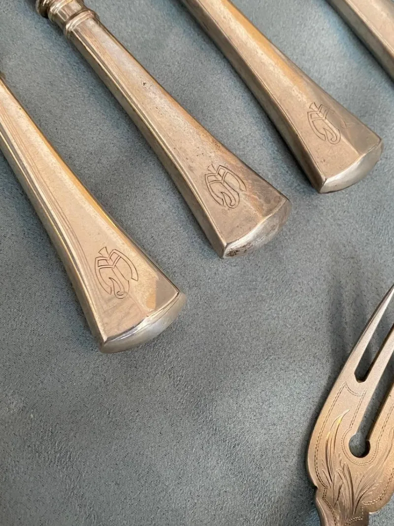 Discount Pamono Silver Fish Cutlery for 6 People from Seligmann, 1890s, Set of 12