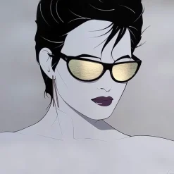 Pamono Silver Foiled Sunglasses Art Poster by Patrick Nagel, 1980s> Posters