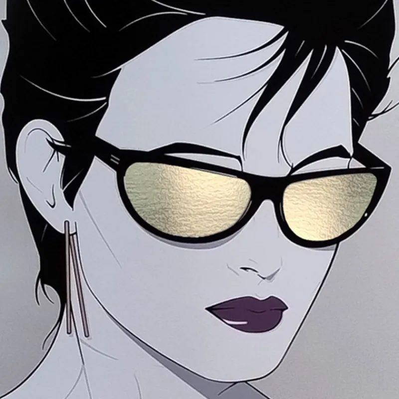 Pamono Silver Foiled Sunglasses Art Poster by Patrick Nagel, 1980s> Posters
