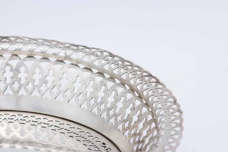 Hot Pamono Silver Fruit Bowl with Rack