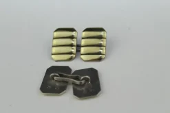 Pamono Silver Gilt Cufflinks, 1960s, Set of 2><noscript><img width=
