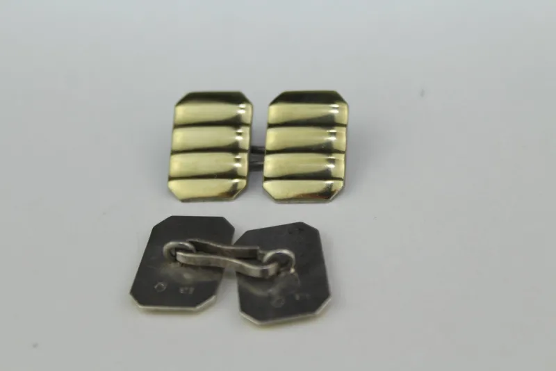 Pamono Silver Gilt Cufflinks, 1960s, Set of 2> Cufflinks