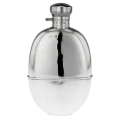 Best Pamono Silver Hip Flask, Sheffield, England, 1926