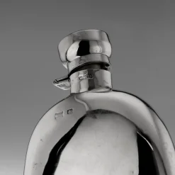 Best Pamono Silver Hip Flask, Sheffield, England, 1926