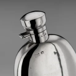 Best Pamono Silver Hip Flask, Sheffield, England, 1926