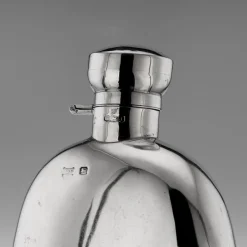 Best Pamono Silver Hip Flask, Sheffield, England, 1926